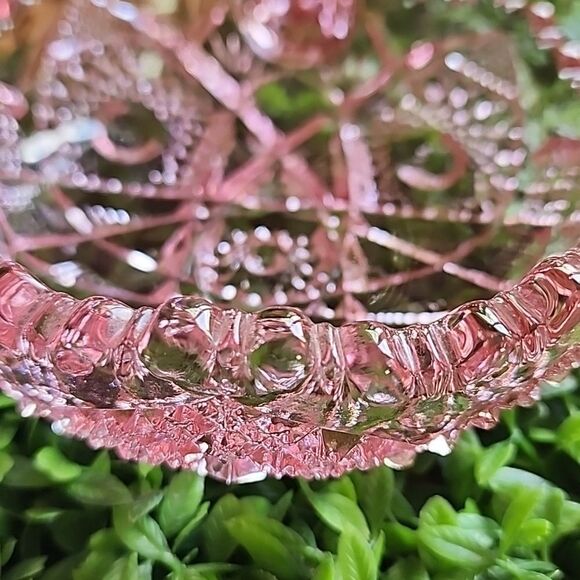 Vintage Imperial Pink Nappy Dish With Hobstar Pattern - Picture 11 of 13